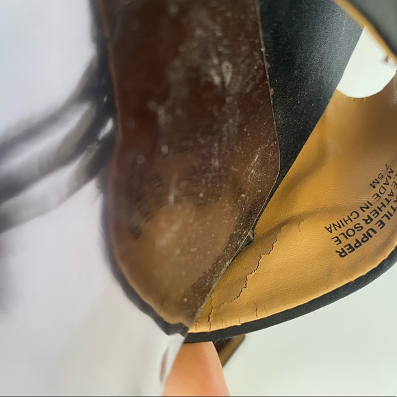 Audrey Brooke size 7.5 black peep toe/ studded heel. - Picture 6 of 6